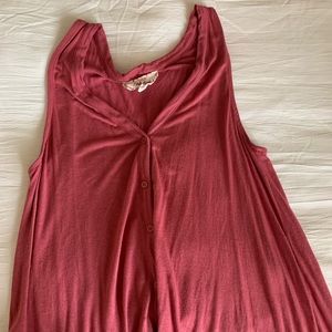 Pink Rose Maroon Tank Top